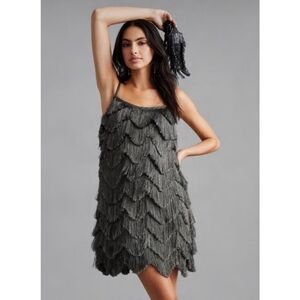 NWOT Anthropologie Pankaj & Nidhi Fringed Mini Dress Women's XS
